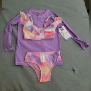 NEW 3 piece swin for girls size s(6/6x)
